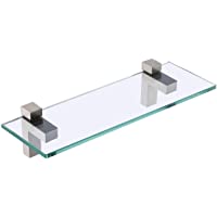 KES Estante de Vidrio 14 Pulgadas Rectangular 8MM de e Pared Montaje Baño- Cepillado- BGS3201S35-2